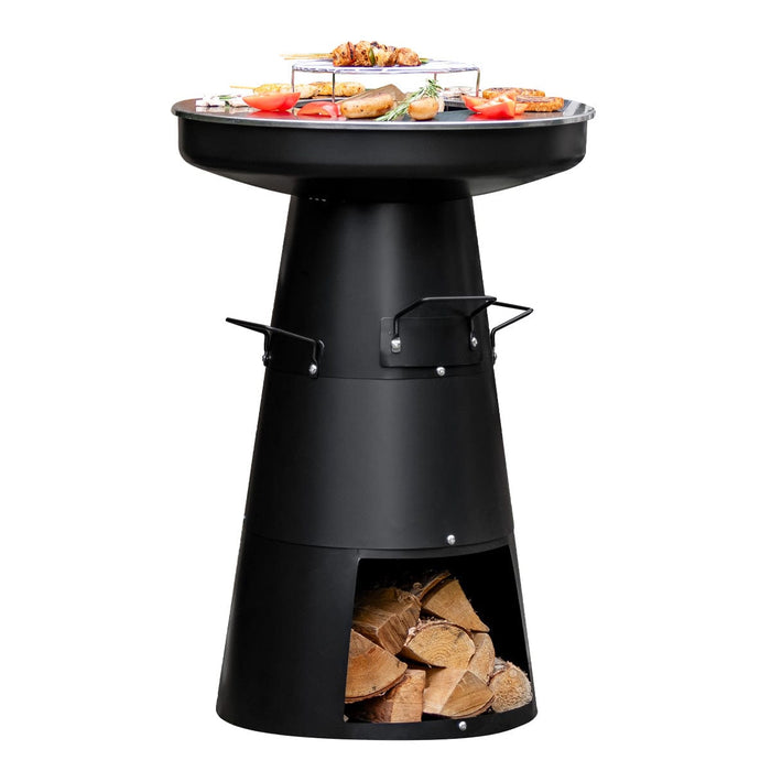 BluMill 3-in-1 BBQ Plancha & Vuurkorf in matzwart