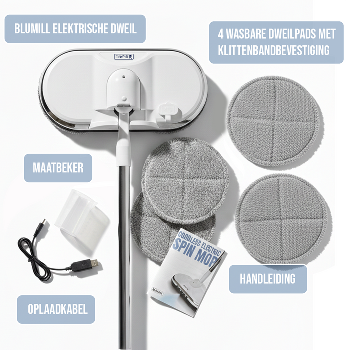 BluMill PowerMop™ – Snoerloze Spray Dweil